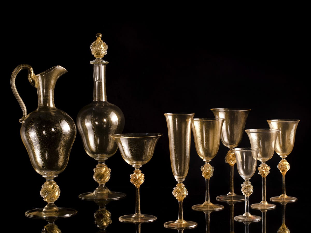 Seguso Gianni Golden Glassware Sets