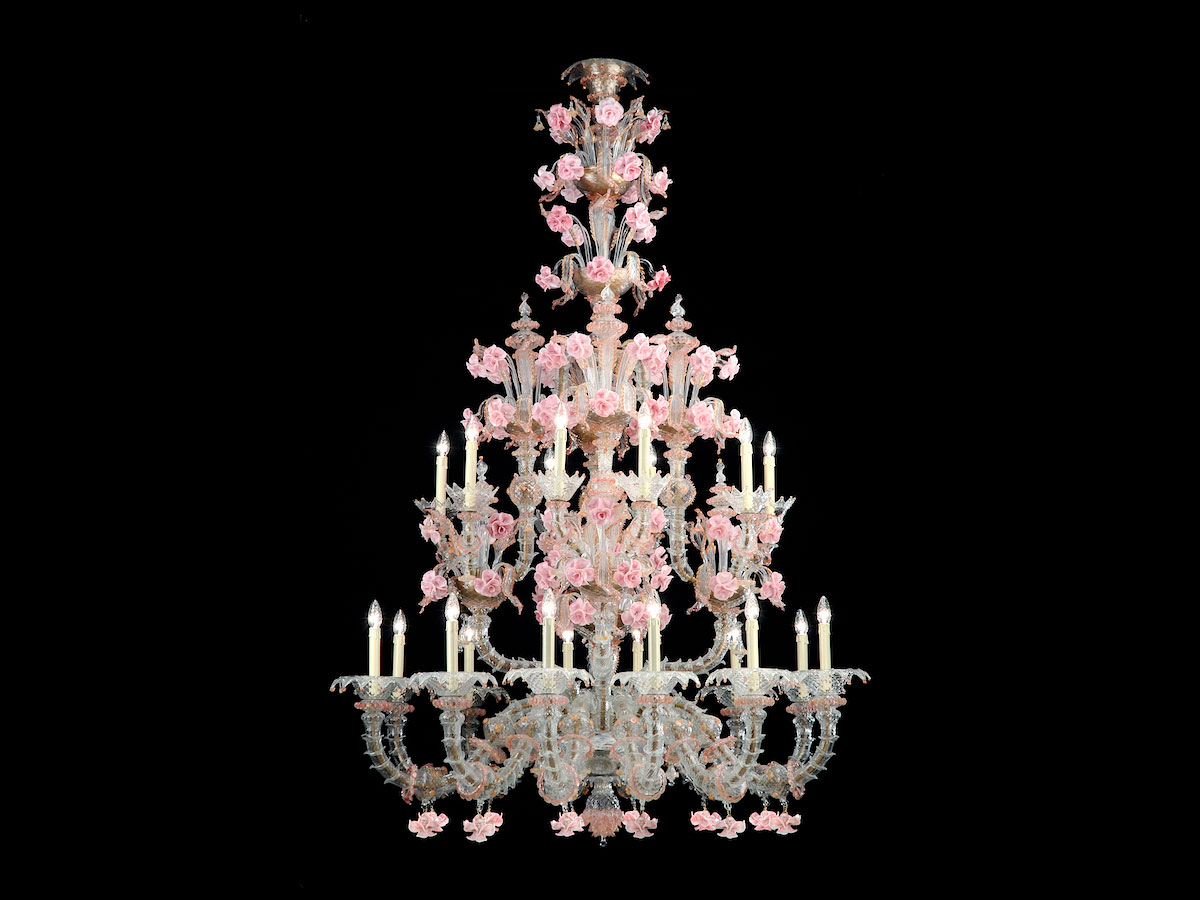 Rezzonico Pink Glass Chandelier