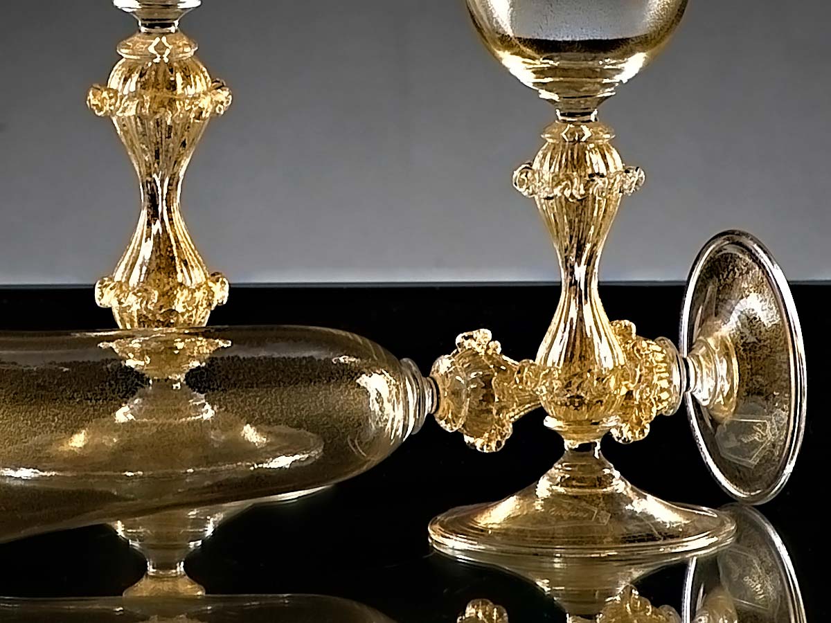 Golden Murano Glassware Sets