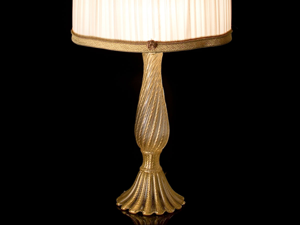 Seguso Gianni Clear Glass Gold Lamps